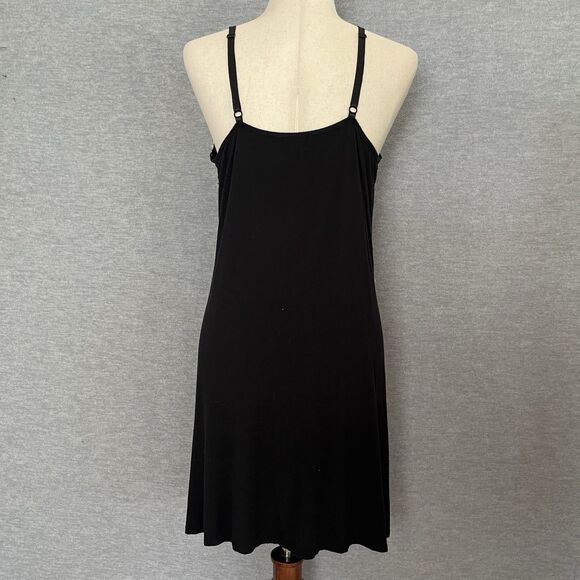 Rachel Roy Black Y2K Slip Dress Size M Coquette Dark Fairy Romantic Dainty Lace - Picture 6 of 11